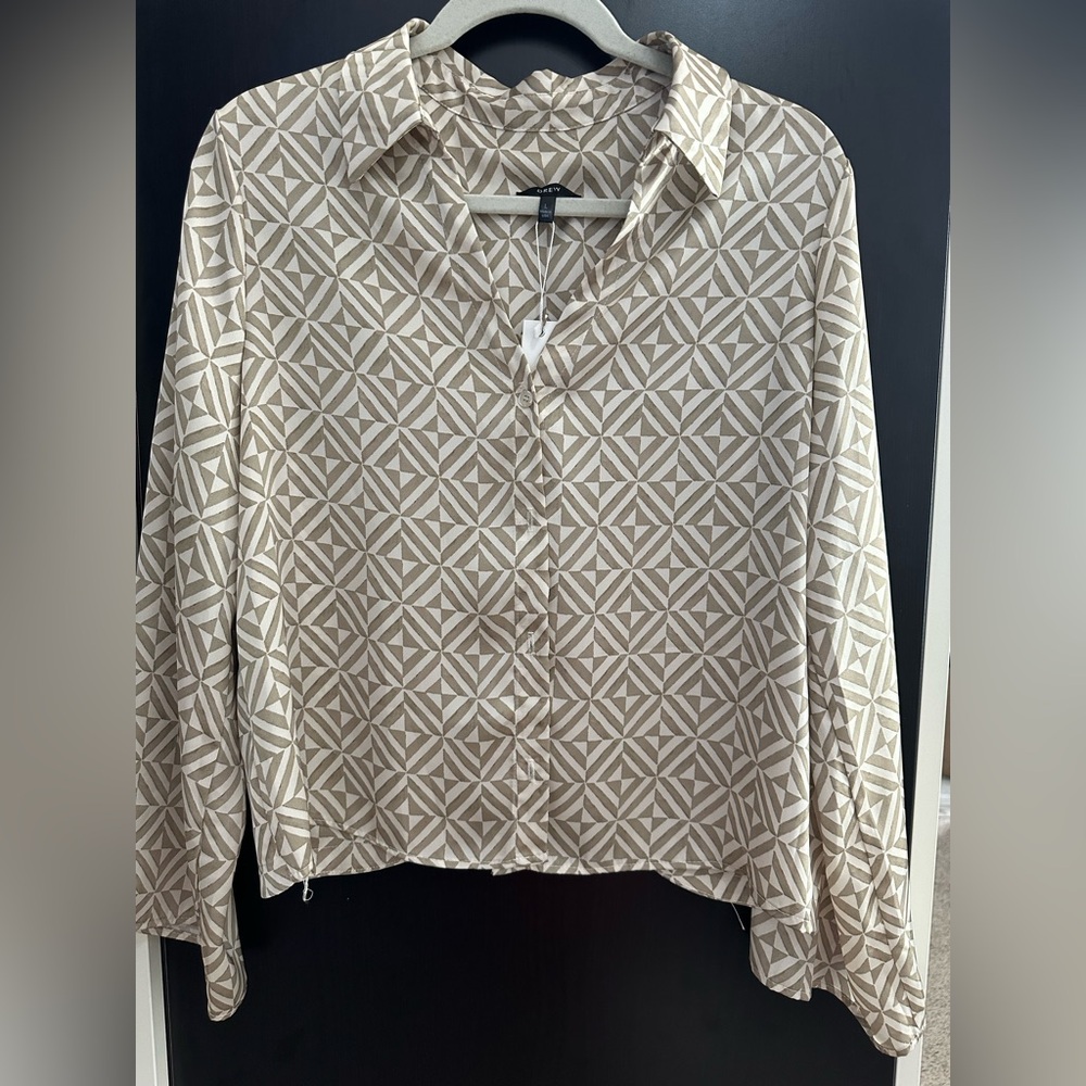 NEW NWT DREW Celine Print Blouse